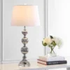 31" Glass Vivienne Triple Sphere Table Lamp (Includes LED Light Bulb) Gray - JONATHAN Y