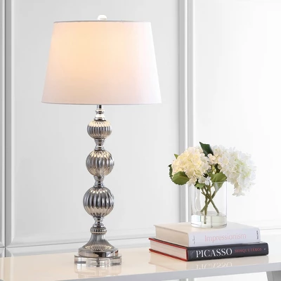 31" Glass Vivienne Triple Sphere Table Lamp (Includes LED Light Bulb) Gray - JONATHAN Y 1 31" Glass Vivienne Triple Sphere Table Lamp (Includes LED Light Bulb) Gray - JONATHAN Y