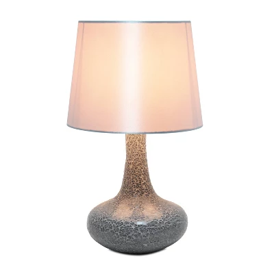 Mosaic Tiled Glass Genie Table Lamp With Fabric Shade Gray - Simple Designs 1 Mosaic Tiled Glass Genie Table Lamp With Fabric Shade Gray - Simple Designs
