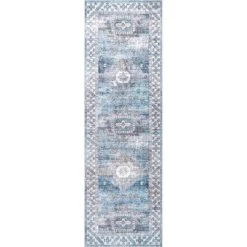 NuLOOM Eva Machine Washable Vintage Faded Medallion Area Rug -Adesso Store GUEST ea43e54e d318 4f49 a97c 1955632b6748