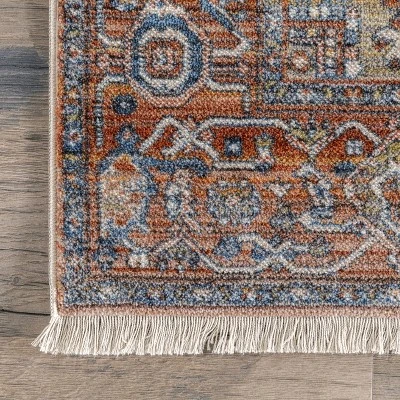 NuLOOM Harriet Vintage Medallion Fringe Area Rug 4 NuLOOM Harriet Vintage Medallion Fringe Area Rug - Image 4
