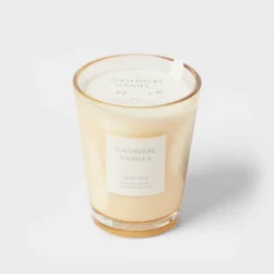 Colored Vase Glass With Dustcover Cashmere Vanilla Candle Ivory - Threshold™ -Adesso Store GUEST eb6587ba 8479 44af a170 8ca882422432
