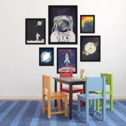 (Set Of 6) Framed Prints Gallery Wall Art Set Outer Space Astronaut By Tracie Andrews - Americanflat -Adesso Store GUEST ec06f209 4202 414e a149 b8f3b7e71781