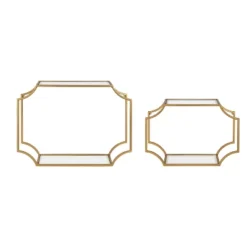 2pc Ciel Modern Glam Metal Wall Shelf Set - Kate & Laurel All Things Decor