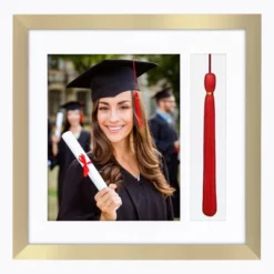 Americanflat 13x13 Graduation Frame With Tempered Shatter-resistant Glass - 2 Opening Mat Displays 8"x10" Diploma Or Certificate And Tassle - Available In A Variety Of Colors -Adesso Store GUEST ec69c5d1 f39f 448f a59a 105f9d1ccd2f
