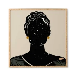 Domonique Brown Black Hair No. 5 Framed Wall Art Bamboo - Deny Designs -Adesso Store GUEST eceecc39 17b2 4926 9b1b 73172d0602a9