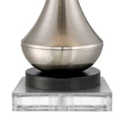 360 Lighting Simon Modern Table Lamps Set Of 2 With Square Risers 27" Tall Brushed Nickel USB Charging Port White Shade For Bedroom Living Room Desk -Adesso Store GUEST ed47e65f 04d9 49a0 ae32 790dd3b5468a