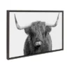 23" X 33" Sylvie Highland Cow Portrait Framed Canvas By Amy Peterson Gray - Kate & Laurel All Things Decor