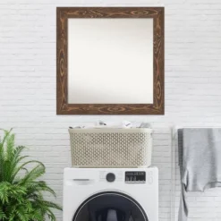 32" X 32" Non-Beveled Bridge Brown Wood Wall Mirror - Amanti Art -Adesso Store GUEST efc82c01 e859 4cc9 a7df 8d4d302ea7fa