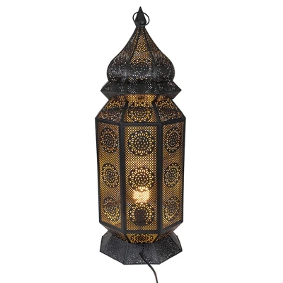 Northlight 29.5" Black And Gold Moroccan Style Lantern Floor Lamp 3 Northlight 29.5" Black And Gold Moroccan Style Lantern Floor Lamp - Image 3