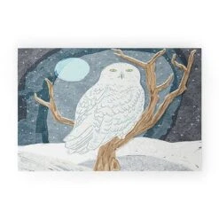Sewzinski Snowy Owl At Night Welcome Mat - Society6 -Adesso Store GUEST f042eae7 c9ab 444d 95f3 7b27dff516ff