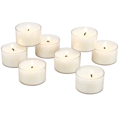 Clear Cup Tealight Candles White - Stonebriar Collection 6 Clear Cup Tealight Candles White - Stonebriar Collection - Image 6