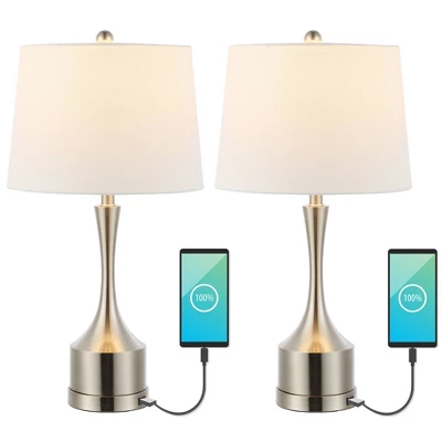 (Set Of 2) 26" Cooper Classic French Country Iron LED Table Lamp With USB Charging Port (Includes LED Light Bulb) - JONATHAN Y 9 (Set Of 2) 26" Cooper Classic French Country Iron LED Table Lamp With USB Charging Port (Includes LED Light Bulb) - JONATHAN Y - Image 9
