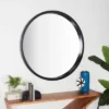 Contemporary Wood Wall Mirror Black - Olivia & May