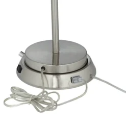 360 Lighting Reiner Modern Accent Table Lamp 23" High Blue Green Glass Nickel With USB And AC Power Outlet In Base Off White Drum Shade For Home Desk -Adesso Store GUEST f485576e a842 4878 9a51 a5ea7ce04759