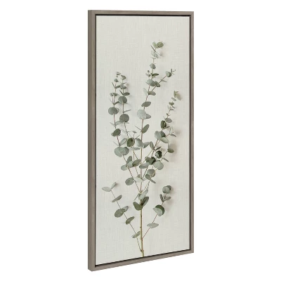 18" X 40" Sylvie Eucalyptus Botanical I By The Creative Bunch Studio Framed Wall Canvas Gray - Kate & Laurel All Things Decor 1 18" X 40" Sylvie Eucalyptus Botanical I By The Creative Bunch Studio Framed Wall Canvas Gray - Kate & Laurel All Things Decor