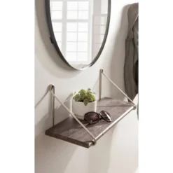 24" X 8" Palone Wood And Metal Decorative Wall Shelf Gray - Kate & Laurel All Things Decor -Adesso Store GUEST f5877911 0bc2 4be0 ab4c 27c4348bc8b2