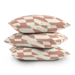 Little Dean Checkers Coral Summer Beach Outdoor Throw Pillow Pink - Deny Designs -Adesso Store GUEST f704deb4 8e32 43c5 bc40 9143ccc2de76
