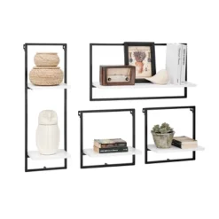 4pc Framed Wall Shelf Set White - Danya B. -Adesso Store GUEST f9763d46 67f3 4ce7 90b5 ed42380f4ee6