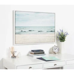 23" X 33" Sylvie Beach 2 Framed Canvas By F2 Images White - Kate And Laurel -Adesso Store GUEST f9fb59c4 9549 4bd0 8e66 2a3996b940c7