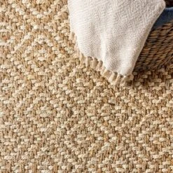 Hira Hand Woven Diamond Chunky Jute Area Rug - JONATHAN Y -Adesso Store GUEST fa11c607 4914 4df0 b79f c32788016e19