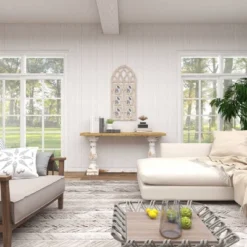 Wood 6 Slot Wall Photo Frame With Window Arch Shape Light Brown - Olivia & May 20 Wood 6 Slot Wall Photo Frame With Window Arch Shape Light Brown - Olivia & May -Adesso Store GUEST fad0618e 5d66 4d36 b28d 3e184a6b73cb