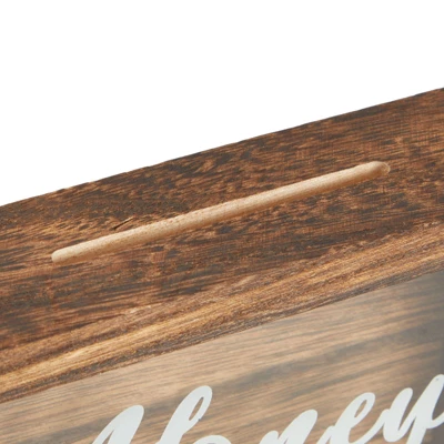 Juvale Wood Cursive Honeymoon Fund Box Wedding Gifts, Wall Mounted Shadow Piggy Bank, Newly Wed Rustic Home Decoration, Vacation Supplies, 7 X 7 In 3 Juvale Wood Cursive Honeymoon Fund Box Wedding Gifts, Wall Mounted Shadow Piggy Bank, Newly Wed Rustic Home Decoration, Vacation Supplies, 7 X 7 In - Image 3