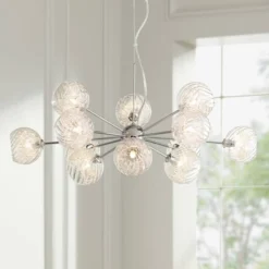 Possini Euro Design Wired Chrome Chandelier Lighting 32" Wide Modern Sputnik Art Glass 12-Light Fixture For Dining Room House Foyer Kitchen Island 12 Possini Euro Design Wired Chrome Chandelier Lighting 32" Wide Modern Sputnik Art Glass 12-Light Fixture For Dining Room House Foyer Kitchen Island -Adesso Store GUEST fb1b05bc 403f 42be b459 41c11b7c7be7