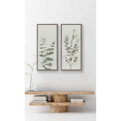 18" X 40" Sylvie Eucalyptus Botanical I By The Creative Bunch Studio Framed Wall Canvas Gray - Kate & Laurel All Things Decor 4 18" X 40" Sylvie Eucalyptus Botanical I By The Creative Bunch Studio Framed Wall Canvas Gray - Kate & Laurel All Things Decor - Image 4