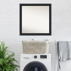 30" X 30" Non-Beveled Nero Wood Bathroom Wall Mirror Black - Amanti Art -Adesso Store GUEST fbf8bec3 7e79 4d6d ad6b d80feb046b38