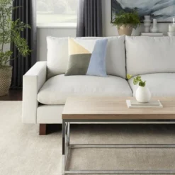 Mina Victory Life Styles Abstract Color Block Indoor Throw Pillow 18" X 18"