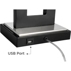 360 Lighting Neil Modern Rustic Table Lamp 26" High Black Metal With USB Charging Port White Rectangular Shade For Bedroom Living Room Bedside Desk -Adesso Store GUEST fd068bc9 d5b6 48da 8e9c 96a4e51d511f