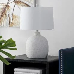 Veleri Table Lamp - White Speckle - Safavieh
